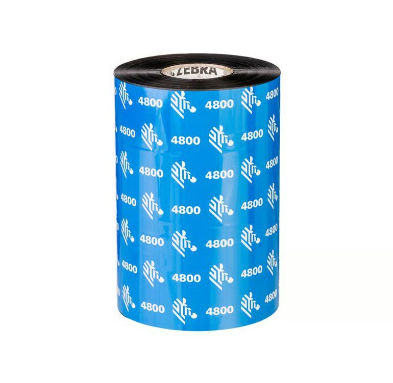 Värinauha Zebra Resin 4800 | 110 mm x 450 m | 25 mm hylsy (04800BK11045)
