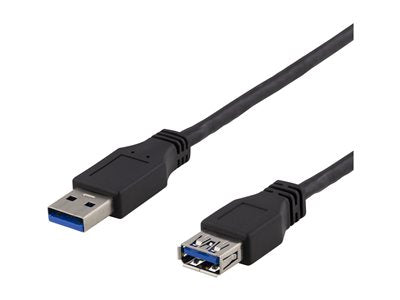 DELTACO USB 3.1 Gen 1 -jatkokaapeli, 1 m